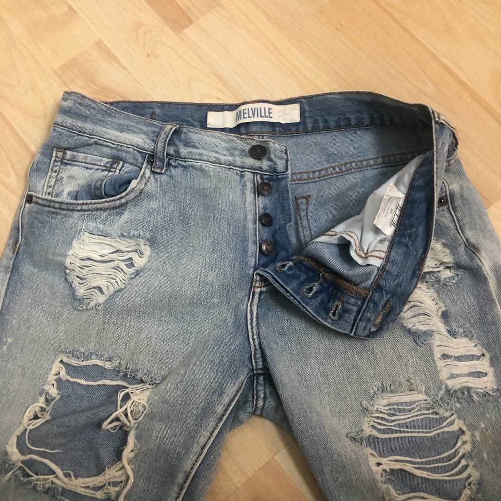 Jeans ripped Boyfriend light wash - Picture 2 of 5